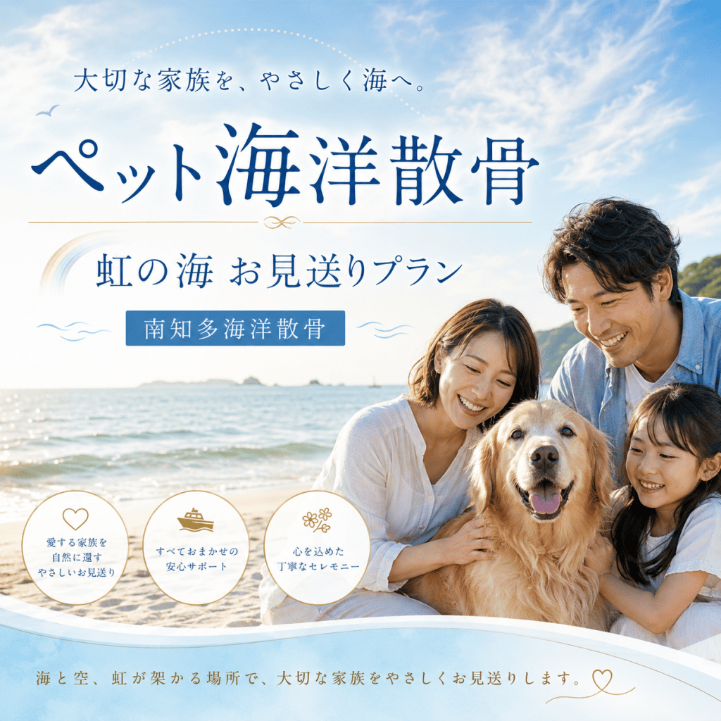 ペット海洋散骨　虹の海お見送りプランはじまりました。